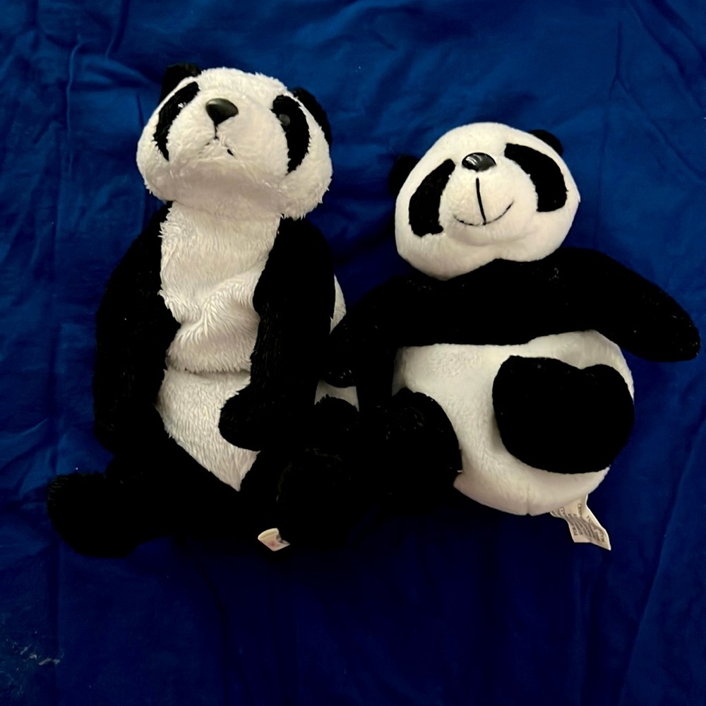 2 piece panda stuffed animal bundle
